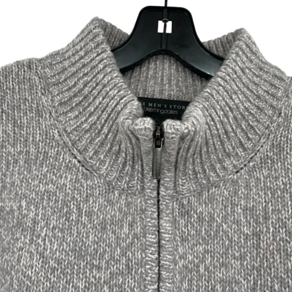 Bloomingdale’s Mens Merino Wool Quarter Zip Knit Sweater Size XL